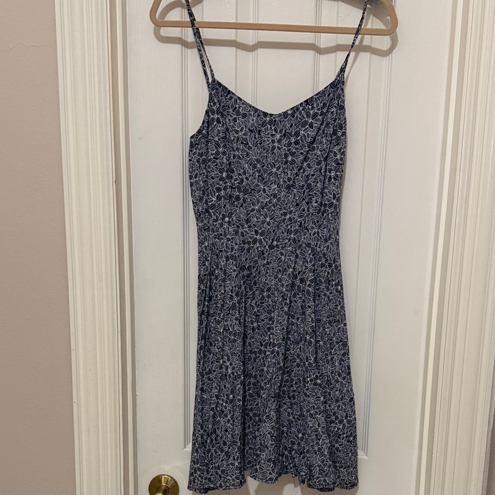 Old Navy Navy Blue Patterned Mini Dress